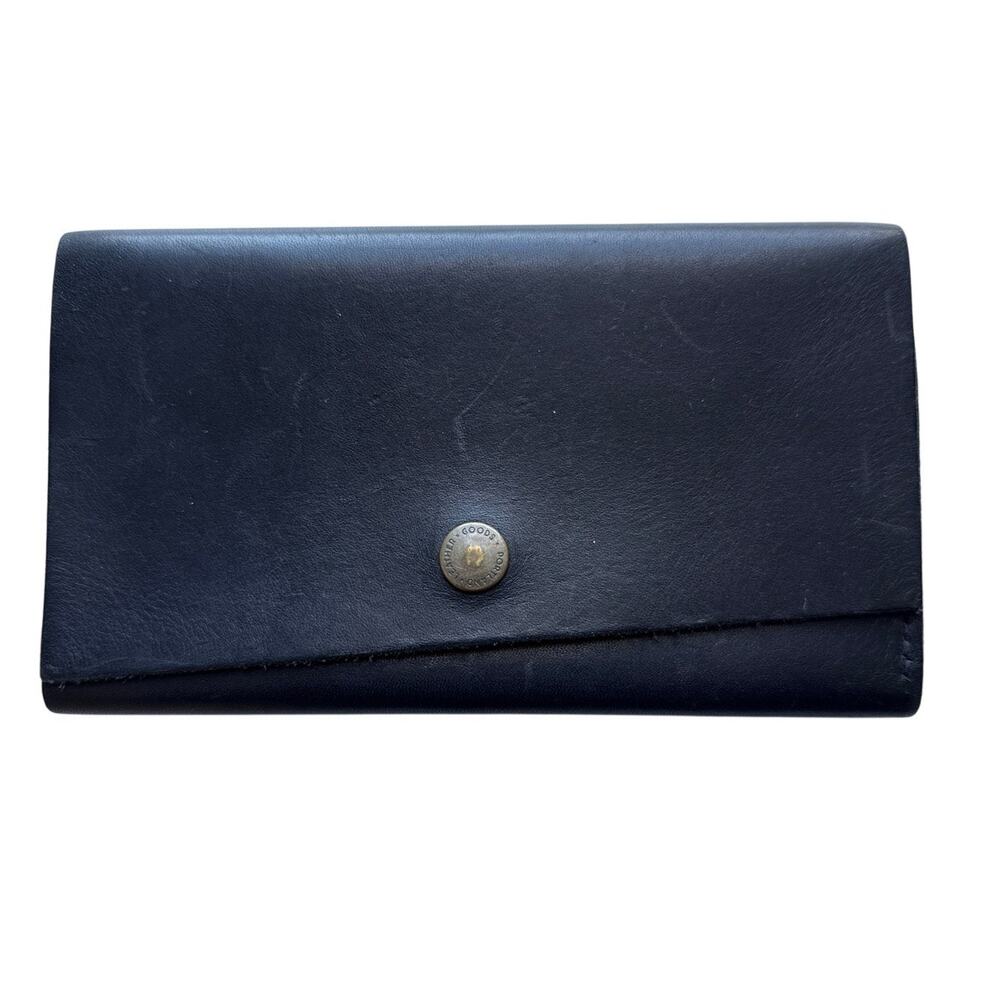 Portland Leather Goods Wallet in Black Leather Tri-fold Minimal
